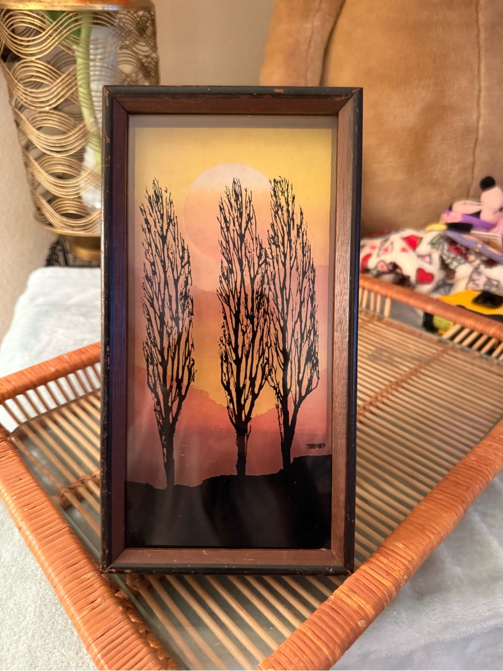 Vintage Virgil Thatcher 1974 Lucid Lines series.  “Three Trees”